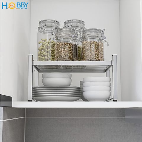 Kệ để đồ nhà bếp 1 tầng đặt trong tủ bếp đa năng Hobby Home Decor KB1T