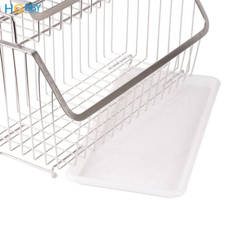 Kệ đựng đồ nhà bếp 2 tầng inox 304 gắn tường Hobby home decor GV3