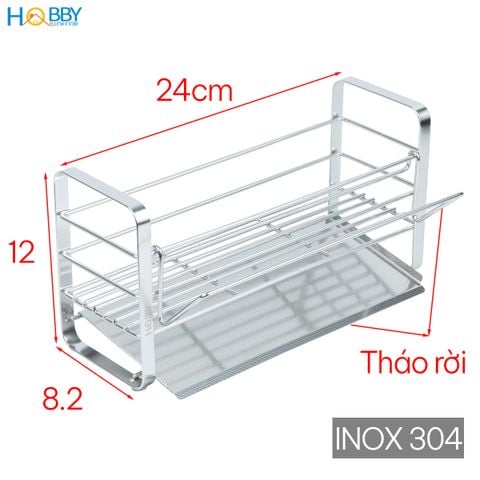 Kệ để dụng cụ rửa chén gác chậu rửa inox 304 Hobby home decor KRC12