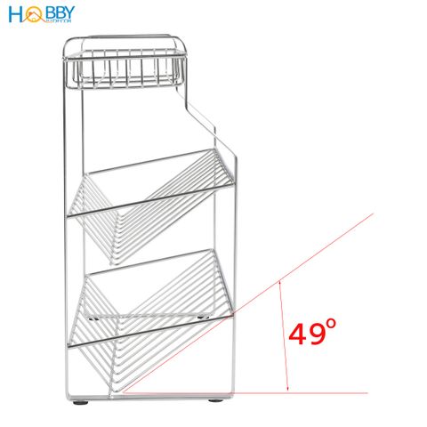 Kệ để gia vị chai lọ nhà bếp 3 tầng inox 304 Hobby home decor GV4