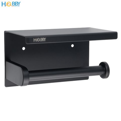 Kệ để giấy vệ sinh có mái che Inox 304 sơn đen Hobby home decor G22