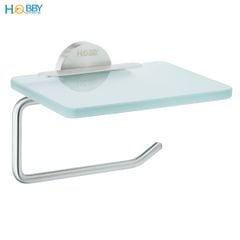 Kệ để cuộn giấy vệ sinh có mái che thủy tinh Hobby home decor G16 inox 304