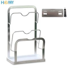 Kệ để nắp nồi 3 tầng inox 304 dán tường đa năng Hobby home decor TT05