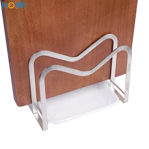 Kệ để thớt nắp vung 2 ngăn dán tường inox 304 Hobby Home Decor TT08