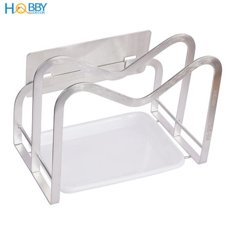 Kệ để thớt nắp vung 2 ngăn dán tường inox 304 Hobby Home Decor TT08