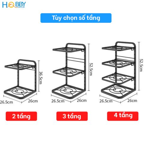 Kệ để nắp vung xoang nồi nhiều tầng tùy chọn HOBBY Home Decor KNV1