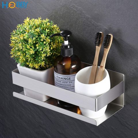 Kệ đựng đồ phòng tắm inox 304 xước dán tường Hobby home decor KCNX