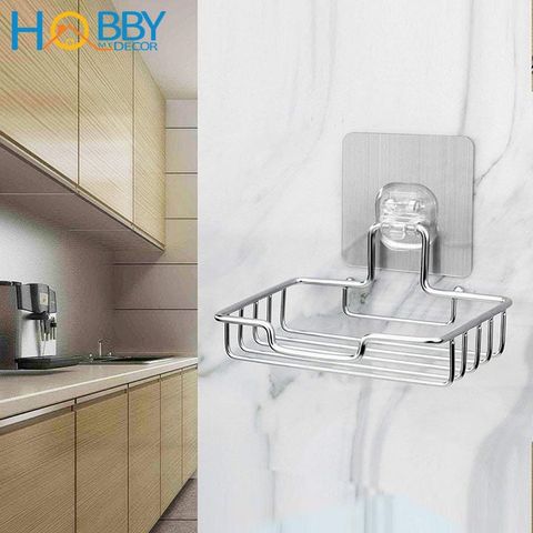 Kệ đựng xà bông dán tường gạch men có miếng dán Hobby Home Decor SBL2
