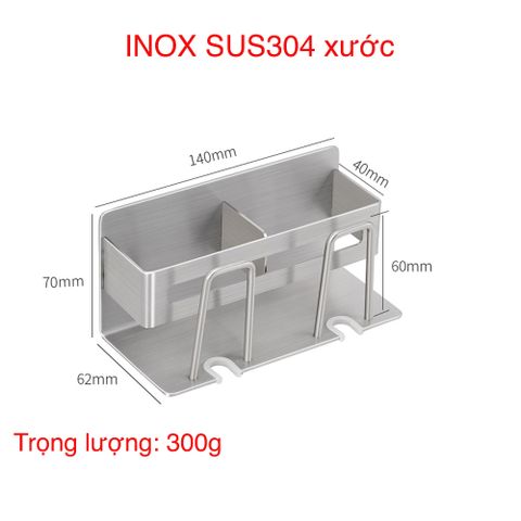 Kệ đựng bàn chải đánh răng 2 ngăn inox 304 Hobby home decor CD3M