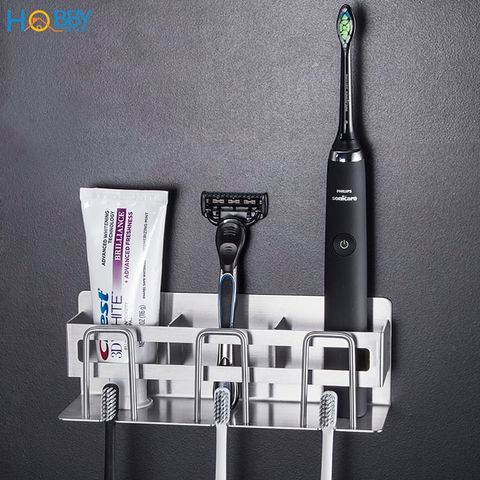 Kệ để bàn chải kem đánh răng 3 ngăn dán tường Hobby home decor CD4M