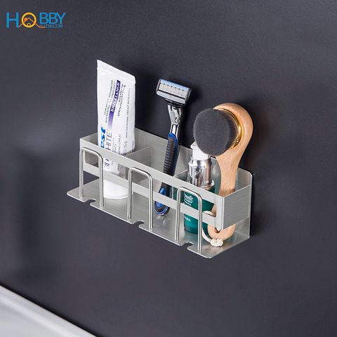 Kệ để bàn chải kem đánh răng 3 ngăn dán tường Hobby home decor CD4M