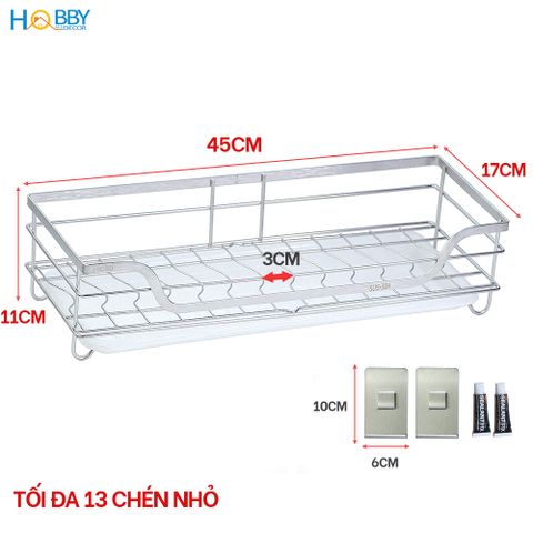 Kệ đựng chén dán tường nhà bếp inox 304 Hobby Home Decor KCH