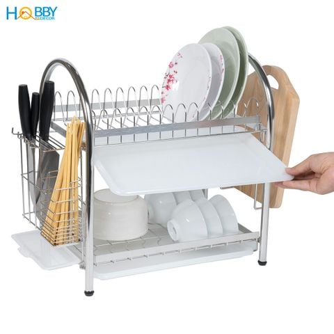 Kệ chén đa năng 2 tầng inox 304 Hobby home decor KC2K