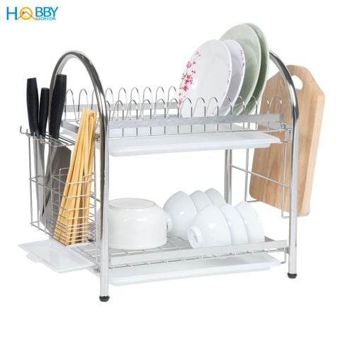 Kệ chén đa năng 2 tầng inox 304 Hobby home decor KC2K