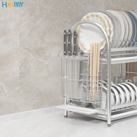 Kệ chén đa năng 2 tầng inox 304 Hobby home decor KC2K