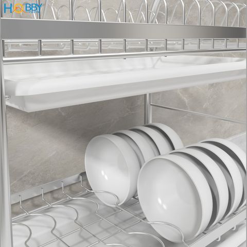 Kệ chén đa năng 2 tầng inox 304 Hobby home decor KC2K