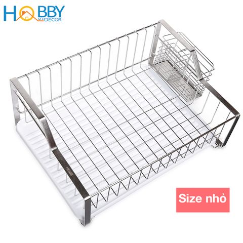 Kệ chén đa năng 1 tầng kèm ống đũa Inox 304 Hobby Home Decor KC2