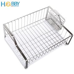Kệ chén đa năng 1 tầng kèm ống đũa Inox 304 Hobby Home Decor KC2