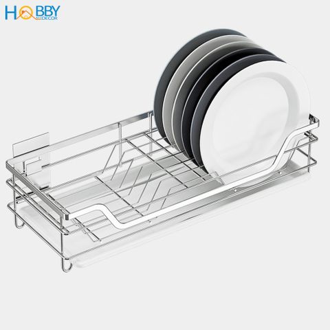 Kệ đựng đĩa chén đa năng inox 304 dán tường Hobby Home Decor KD2