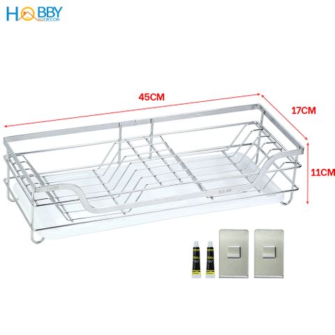 Kệ đựng đĩa chén đa năng inox 304 dán tường Hobby Home Decor KD2