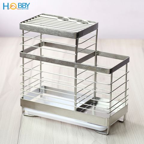 Kệ đựng đũa muỗng dao kéo 2 ngăn đa năng Hobby Home Decor KDM