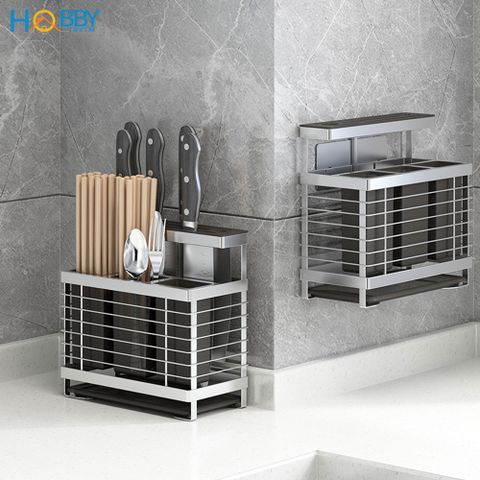 Kệ đựng đũa muỗng dao kéo inox 304 dán tường Hobby home decor KDMT3