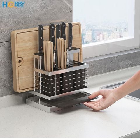Kệ đựng đũa muỗng dao thớt đa năng inox 304 Hobby home decor KDMT