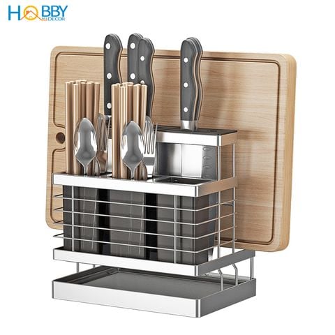 Kệ đựng đũa muỗng dao thớt đa năng inox 304 Hobby home decor KDMT