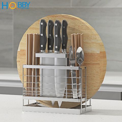 Kệ đựng đũa muỗng dao thớt đa năng inox 304 Hobby Home Decor KDMT4