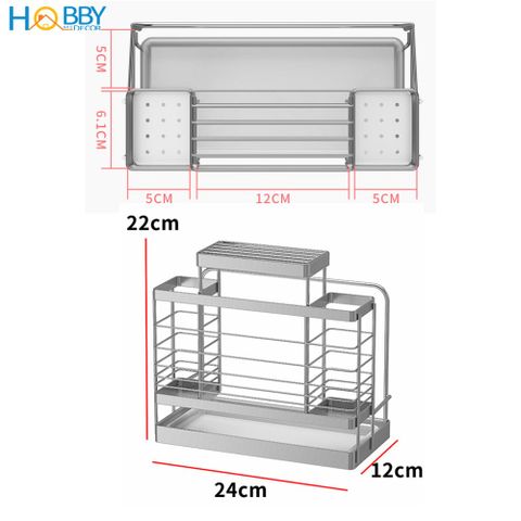 Kệ đựng đũa muỗng dao thớt đa năng inox 304 Hobby Home Decor KDMT4