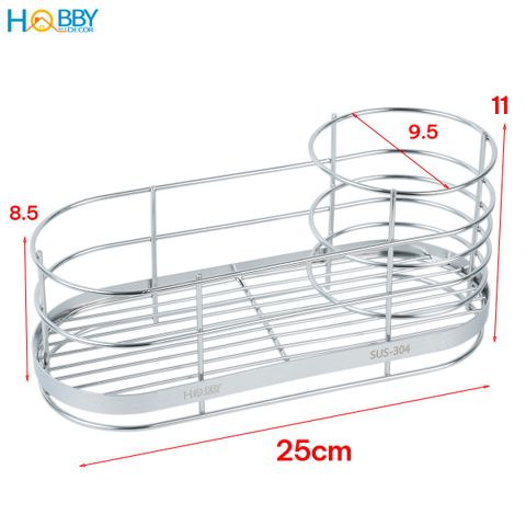 Kệ đựng đồ rửa chén chổi cọ gác bồn inox 304 Hobby home decor KRC13