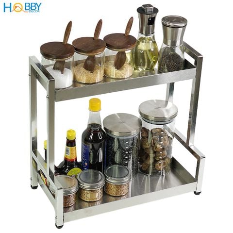 Kệ đựng gia vị nhà bếp 2 tầng Inox 304 HOBBY HOME DECOR GV2TN - không rỉ sét