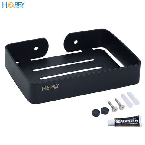 Kệ đựng xà phòng Inox 304 sơn đen Hobby Home Decor SB8 dán hoặc khoan