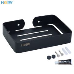 Kệ đựng xà phòng Inox 304 sơn đen Hobby Home Decor SB8 dán hoặc khoan