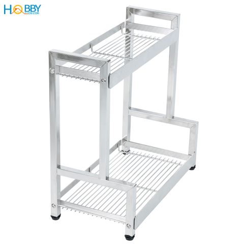 Kệ đựng gia vị nhà bếp 2 tầng Inox 304 đa năng Hobby home decor GV2TN