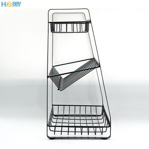 Kệ đựng gia vị chai lọ nhà bếp 3 tầng sơn đen Hobby home decor 3TD
