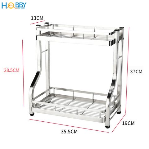 Kệ đựng gia vị nhà bếp 2 tầng Inox 304 Hobby Home Decor GV2T
