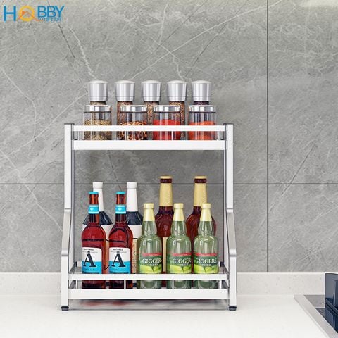 Kệ đựng gia vị nhà bếp 2 tầng Inox 304 Hobby Home Decor GV2T