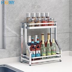 Kệ đựng gia vị nhà bếp 2 tầng Inox 304 Hobby Home Decor GV2T