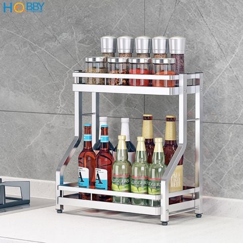Kệ đựng gia vị nhà bếp 2 tầng Inox 304 Hobby Home Decor GV2T
