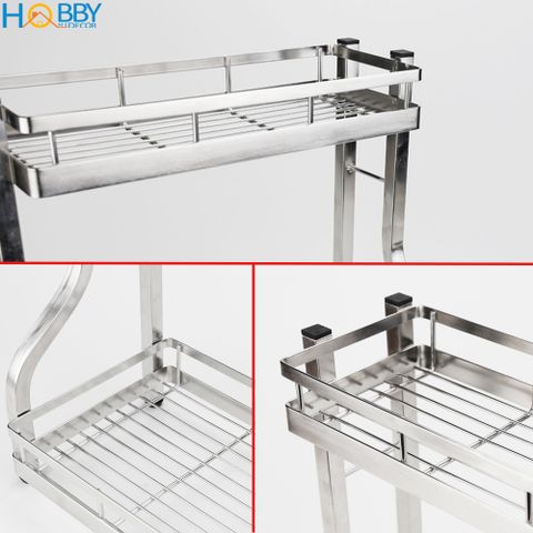 Kệ đựng gia vị nhà bếp 2 tầng Inox 304 Hobby Home Decor GV2T