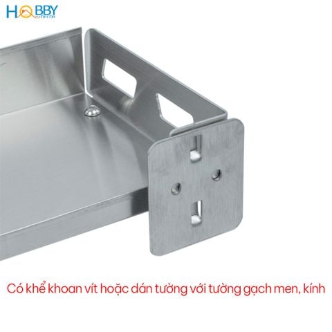 Kệ gia vị dài lớn inox 304 gắn tường ngang 60 80 Hobby home decor GV5