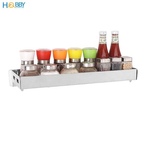 Kệ gia vị dài lớn inox 304 gắn tường ngang 60 80 Hobby home decor GV5