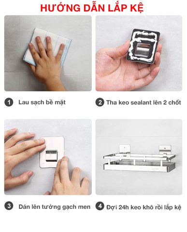 Kệ đựng gia vị inox 304 dán tường Hobby home decor KGV size tùy chọn