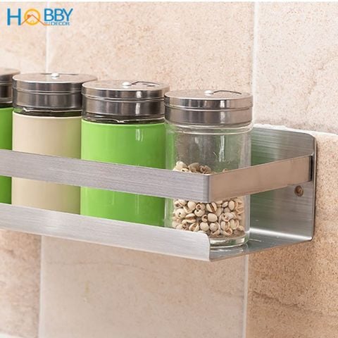 Kệ đựng gia vị nhà bếp inox 304 dán tường Hobby home decor KGVD 3 size tùy chọn