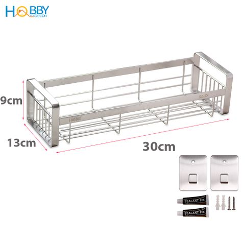 Kệ đựng gia vị Inox 304 dán tường Hobby home decor GV2 2 size tùy chọn