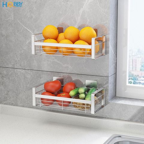 Kệ đựng gia vị Inox 304 dán tường Hobby home decor GV2 2 size tùy chọn