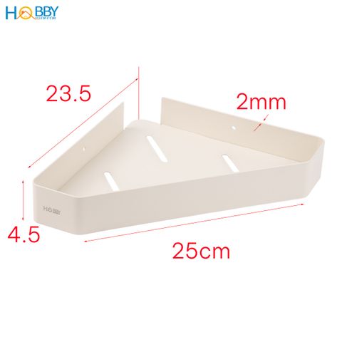 Kệ góc không rỉ dán tường màu trắng sữa bằng nhôm Hobby home decor KG4
