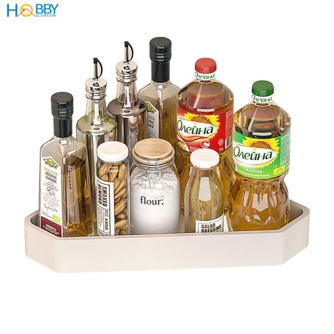 Kệ góc không rỉ dán tường màu trắng sữa bằng nhôm Hobby home decor KG4