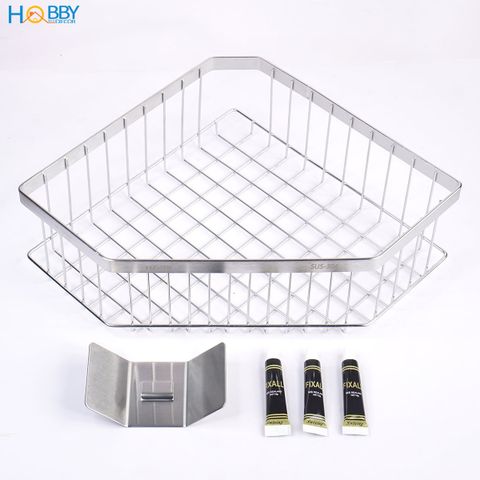 Kệ góc đựng gia vị bếp đa năng inox 304 dán tường HOBBY Home Decor KGT